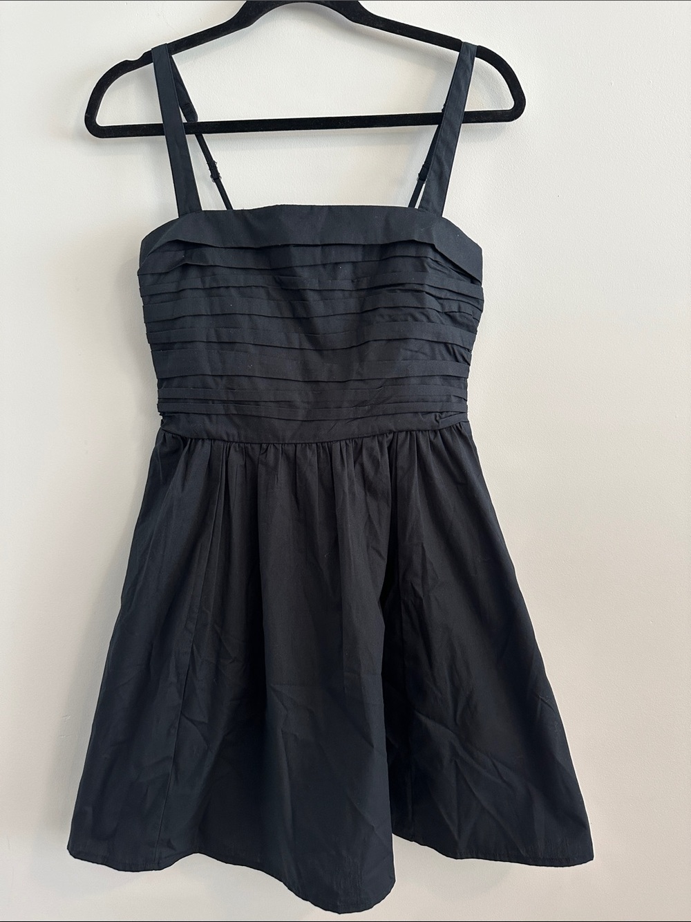 Abercrombie & Fitch Pleated Bodice Babydoll Fit & Flare Mini Dress with Pockets